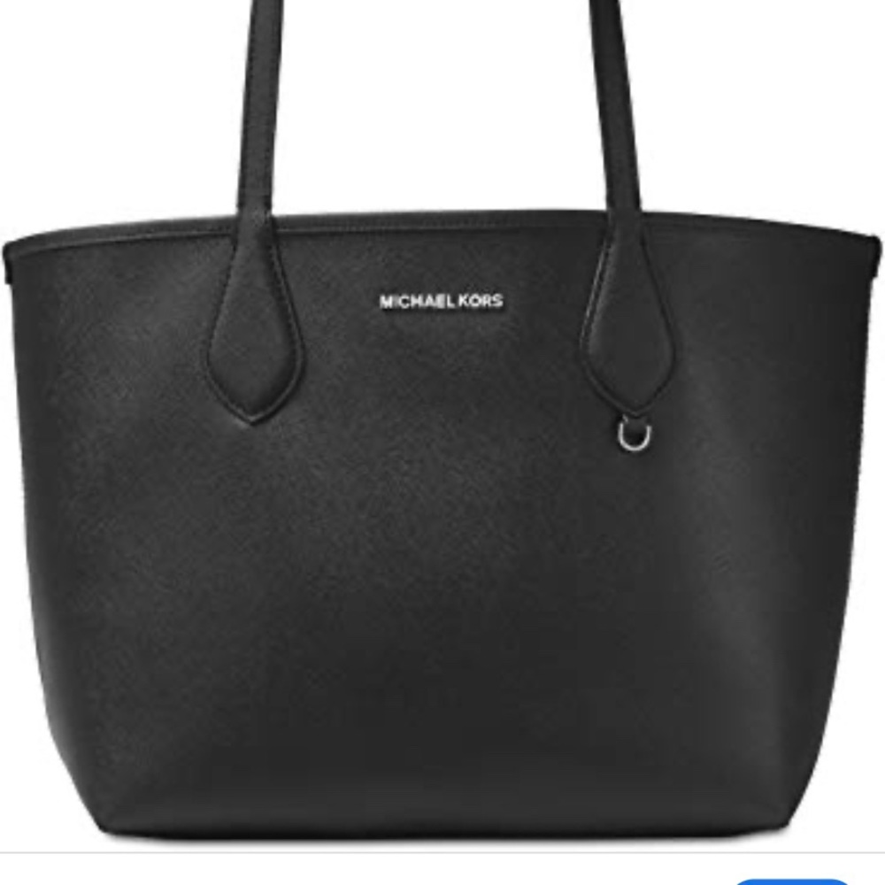 Black Michael Kors Saige Reversible Tote NWT